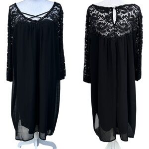 Worthington lace sheer smock midi dress 2X